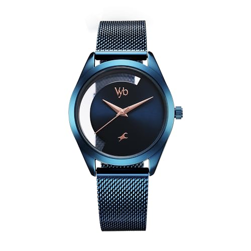 Fastrack Vyb Runway Quartz Analog Blue Dial Stainless Steel Strap Watch for Girls-FV60031QM01W (B0CXF1Y3V6) Amazon Price History, Amazon Price Tracker