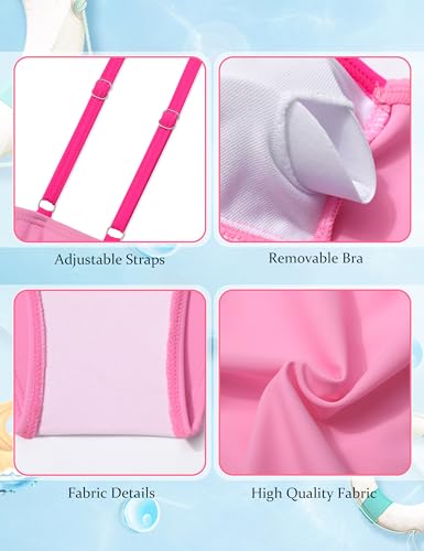 Girls Swimsuit V Neck Bikini Set Color Block with Cover Up 3Pcs Bathing Suits4