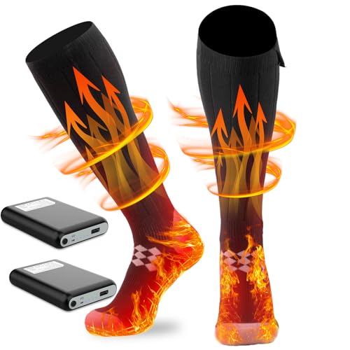 Calcetines Calefactables De Lana Bateria Recargables, 5v 7500mah, Calcetin Calefactable Para Mujer Y Hombre, Calcetines Electricos Calefactables Para Esquiar, Pescar, Motocicleta, Caza