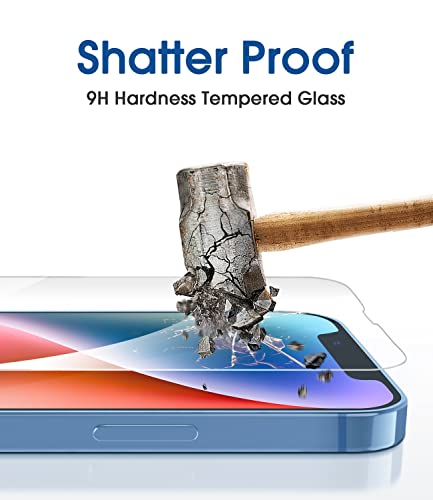 Image of amFilm OneTouch for iPhone 14 Screen Protector 6.1'' Tempered Glass | Auto-Alignment, 30s Install, Bubble Free, Scratch & Drop Protection, HD Clear, Camera Lens Protector[2+2 Pack] (14-6.1'')