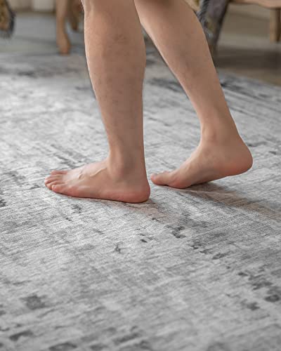 Resare Modern Abstract Area Rugs 8X10 Distressed Rug Machine Washable, Ideal Home Decor, Gray #TOP4