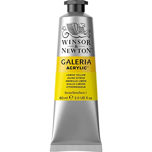 Image of Winsor & Newton Galeria Acrylic Colour - Tube of 60 ML - Lemon Yellow (346) - Highly Pigmented Lightfast Artists' Acrylic Paints for Canvas, Wood, Fabric & Paper - More Colours Available