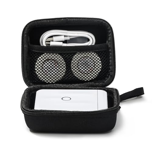 NIIMBOT Mini Case Compatible D11/D110 Upgraded Version (Not for D11/D110 Old Version) Label Maker for Labeler Storage Holder Tape Paper Roll & USB Cable (Box Only), Black