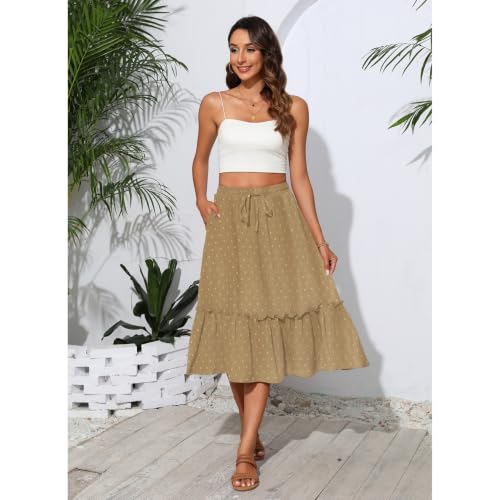 Image of Witsmile High Waist Tiered Skirts for Women Flowy Skirts for Women Long Length with Pockets 2026 Fashion Trendy