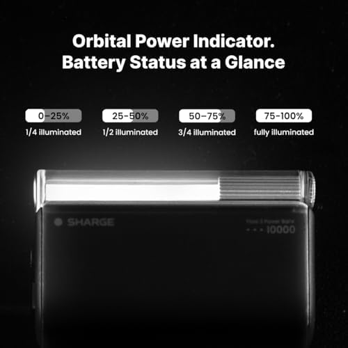 sharge 45W Mini Portable Charger 10000mAh Power Bank with Built-in Cable - 4