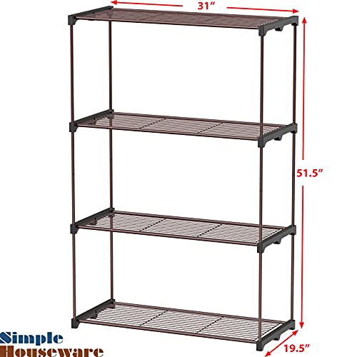 Simple Houseware 4 Tiers Wire Shelving Freestanding Organizer Storage Rack, Bronze #TOP3