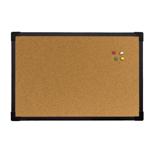 Kit Quadro Cortiça Moldura MDF Revestido na cor Preto Soft STALO, 40x30