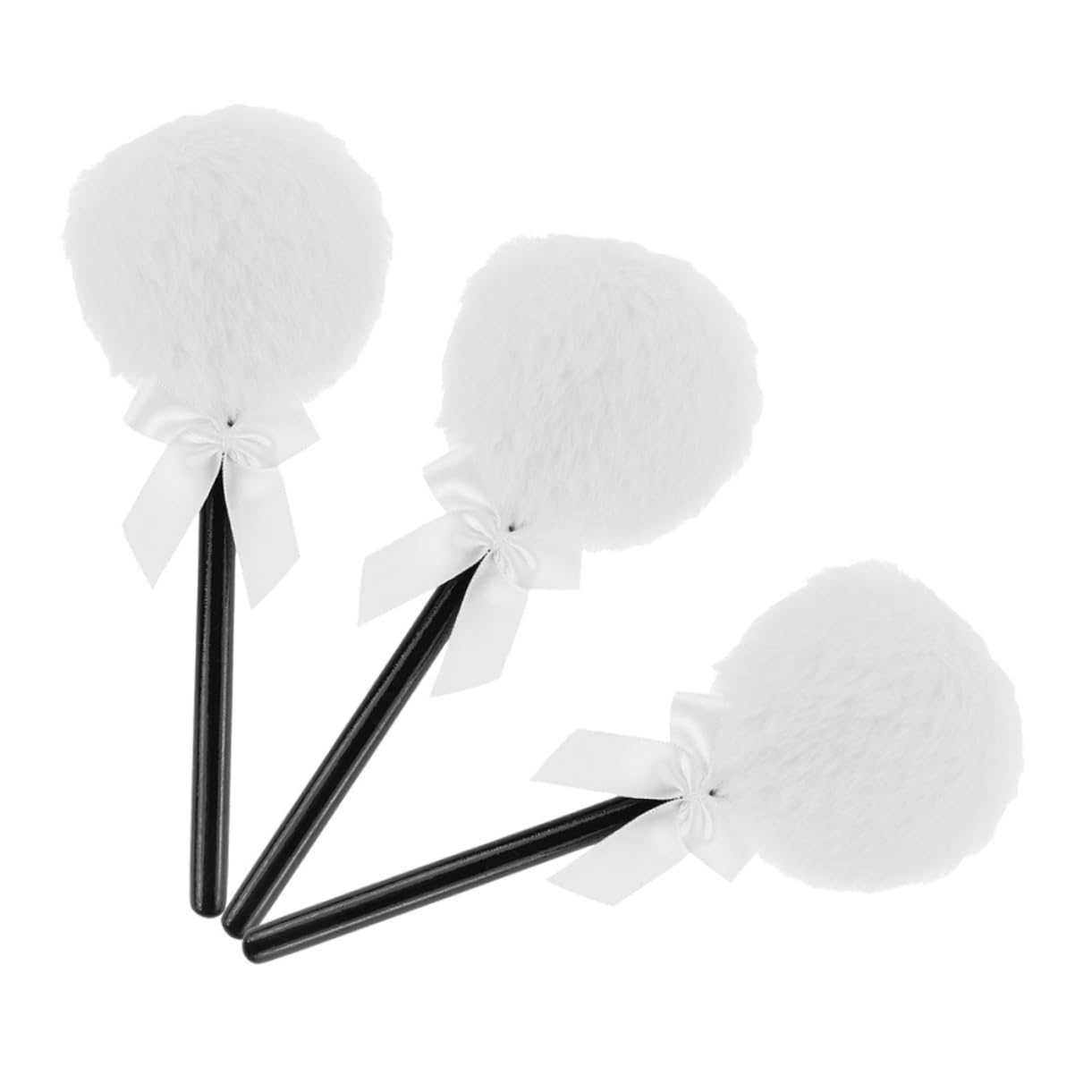 Didiseaon 3pcs Soft Long Hair Bowknot Powder Puff for Face Body Gentle Makeup Applicator for Loose and Pressed Powders Includes Handle for Easy Use