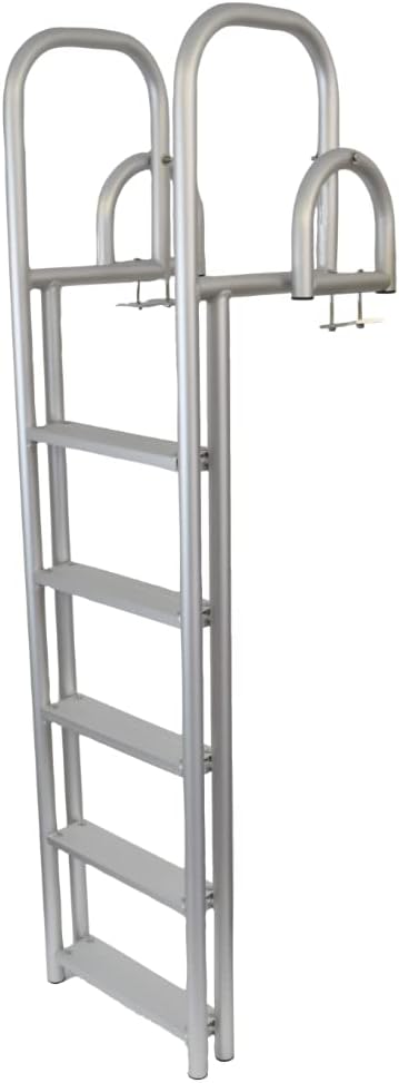 5 Step Heavy Duty Anodized Aluminum Swimming Pool Dock Ladder FLIP UP