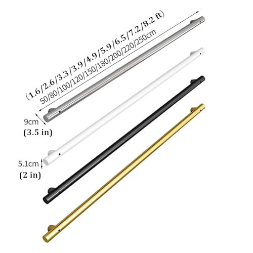 Rambarde d'escalier extérieure et intérieure blanche 180 cm avec support de sécurité durable - 3