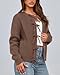 BTFBM Bow Cardigan Sweaters for Women Trendy 2025 Fall Winter Open Front Long Sleeve Button Down Cropped Lady Jacket(Brown, Medium)