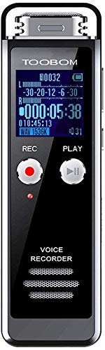 8GB Digital Voice Recorder for Lectures - TOOBOM Voice Activated Recorder with Playback 1536KPBS Audio Recording Device Password Protection Mini Tape With MP3 Player for Lectures/Meetings/Interviews/C