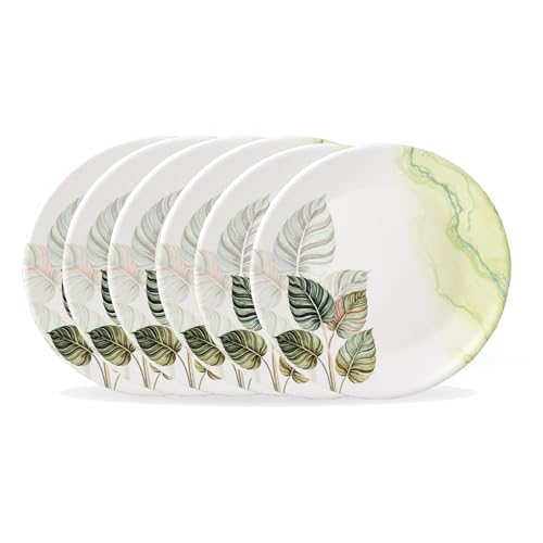 Image of Golden Fish 6 Pieces Quarter Plate Set for Snacks & Breakfast | Small Serving Plates for Kitchen | Strong, Lightweight & Space Saving Design | Ideal for Daily Use, Tea-Time & Gifting