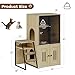 Cat Litter Box Enclosure, Double Layer Enclosed Litter Box Furniture with Door, Cat House with Ladder, Burlywood