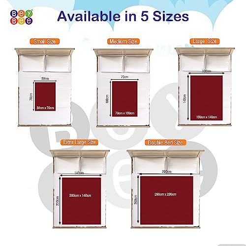 Beybee Waterproof Rubber Sheet (Large (140Cm X 100Cm))(Maroon)