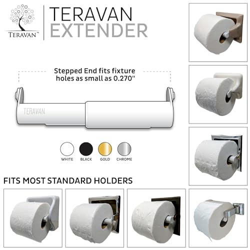 Extensor para papel higiénico Teravan extragrande negro para portarrollos de baño 6