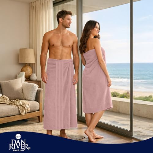 Image of DAN River 2 Pack Bath Sheets Extra Large 35x70, Large Bath Towels for Adults, XL Oversized Heavy Duty Towel Set, 600 GSM 100% Ring Spun Cotton, Soft Quick Dry, Dusty Rose