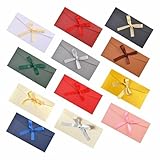 12 Pièces Enveloppe Cadeau Enveloppes Colorées avec Ruban Couleur Carte Cadeau Kraft Rétro pour Fête D'anniversaire Mariage Noël Thanksgiving