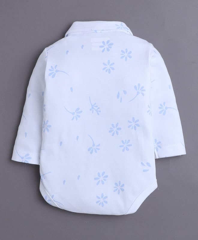 Image of BUMZEE Baby Boys Regular Fit Full Sleeves Collar Neck Cotton Bodysuit Set