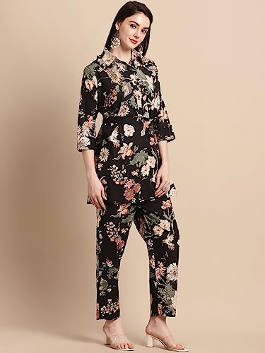 Image of Pistaa's Women Summery Floral Cotton Co-ord Set