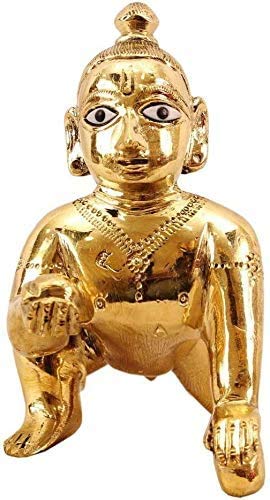 Estatua Bal Gopal Krishna Latón Mediana miniatura 1