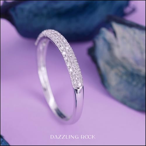 Dazzlingrock Collection 0.25 Cttw Round White Diamond 3 Row Studded Wedding Band for Her in 10K Solid Gold4