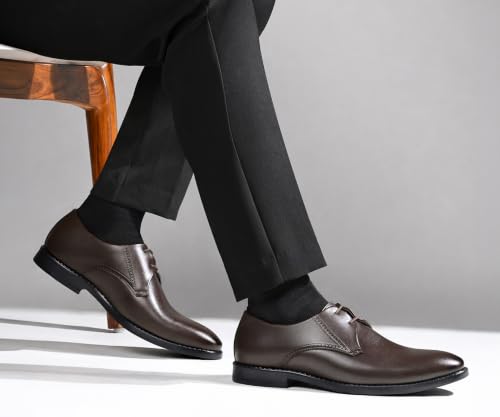 Image of LOUIS STITCH Men's Formal Lace-Up Derby Shoes | Formal Lace-Up Shoes for Men | Business & Occasion Wear | LSVSPL-2