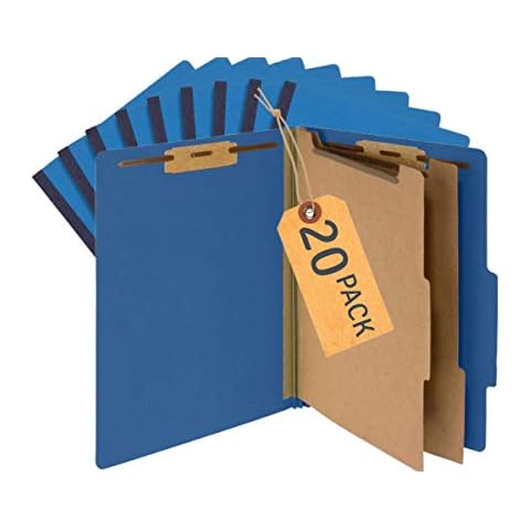 1InTheOffice Ordnungsmappen aus Pressspan, Brief, 6-teilig, kobaltblau, 10/Box, 2 Stück Cover