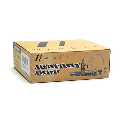 Image of M MINGLE Adjustable Chemical Injector Kit for Pressure Washer, Soap Injector, 3 /8 Inch Quick Connector
