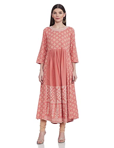 Image of Max Women Rayon Regular Fit Printed A-Line Regular Kurta