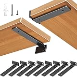 8Pcs Soportes de Estante En L Ocultos de 8 Pulgadas (1/5 Pulgadas de Grosor) de Hierro, Soportes de Metal En L para Soporte...