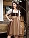 GloryStar Women's German Dirndl Dress Costumes for Bavarian Oktoberfest Carnival Halloween Brown-velvet M
