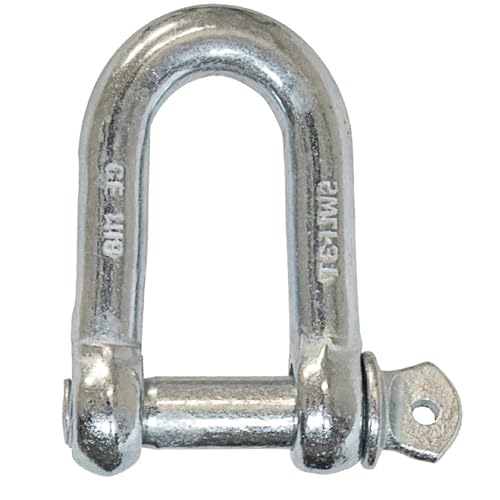 Bricoloco Grillete recto galvanizado cincado con cabeza pasador estándar para sujección y amarre seguro en múltiples aplicaciones (M 16 - Unidad))