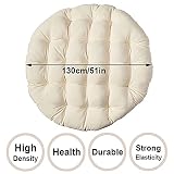 TDHLW 132 cm Tylko poduszka Papasan na zewnątrz, poduszka na krzesło do jajek, wisząca poduszka do huśtawki na krzesło, wodoodporna, gruba, bawełna lalek, z paskami pozycjonującymi, czarna