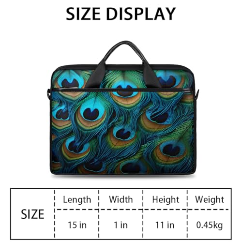 Bolso para portátil diseño pluma de pavo real 15 pulgadas miniatura 2