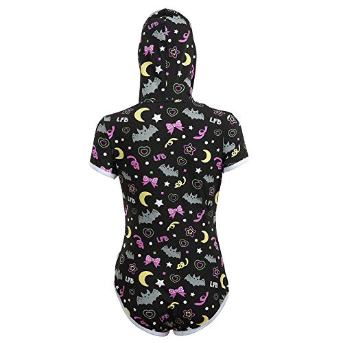 Littleforbig Adult Baby Diaper Lover (Abdl) Snap Crotch Adult Baby Onesie Bodysuit - Trick Treat Night-Glow Halloween Onesie 4X-Large #TOP6