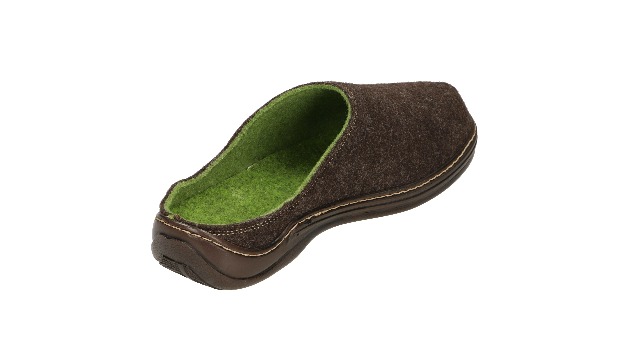 BeComfy Wollen Vilt Pantoffels met Stevige Zool voor Heren Natuurlijk