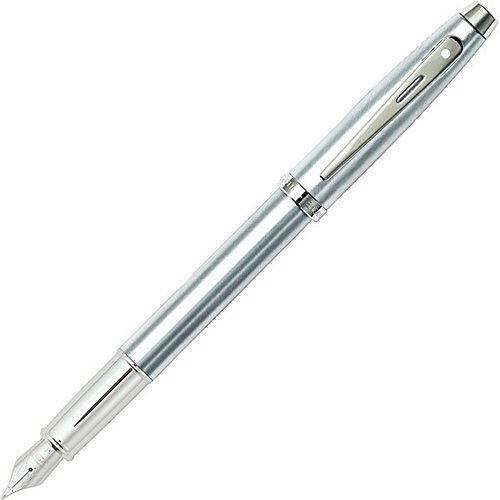 シェーファー 100 万年筆 F 細字 N0930640  ブラッシュトクローム 両用式 正規輸入品