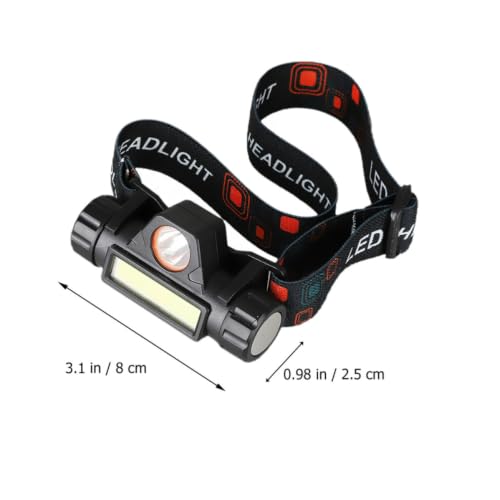 Linterna frontal LED recargable USB con doble foco y base ajustable para camping 2