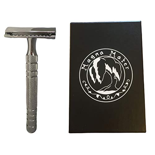 Stainless Steel Double Edge Safety Razor for Men and Women - Fits All Double Edge Razor Blade - Eco Friendly Products, zero waste razor - long razor handle - best manscape razor for smooth shave