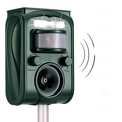 fpengfashion Jardín al Aire Libre jardín Solar ultrasónico Animal Repelente Sensor de Movimiento Parpadeante Animal Repelente de Mosquitos Animales Cover