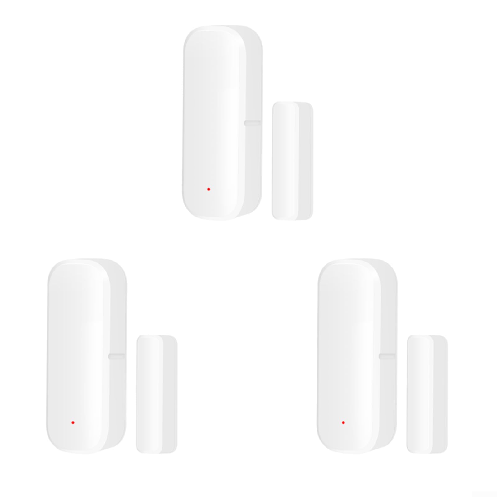 RANRAO pour Tuya Lot de 3 capteurs WiFi Smart Wi Ndow pour porte, détecteur d'alarme Smart Wi Ndow, capteur intelligent WiFi, aimant de porte avec support vocal
