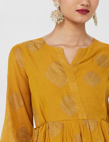 Image of BIBA Women Casual Dress Maxi Cotton Blend Tiered Printed Dress