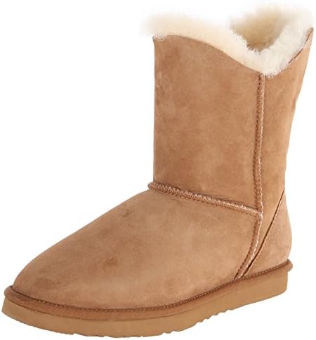 Koolaburra Women's Double Halo Short Snow Boot, Chestnut, 9 M US