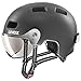 Produktbild uvex rush visor - leichter City-Helm für Damen und Herren - mit Visier - inkl. LED-Licht - dark silver matt - 55-58 cm