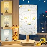 Agrollozi Kids Desk Lamp for Bedroom Boy,Reading Car Lamp,3-Way Dimmable with Cartoon Pattern Printed Shade and Wood Base,for Kids Room,Nursery or Living Room Decor,Car Gift for Christmas Boys