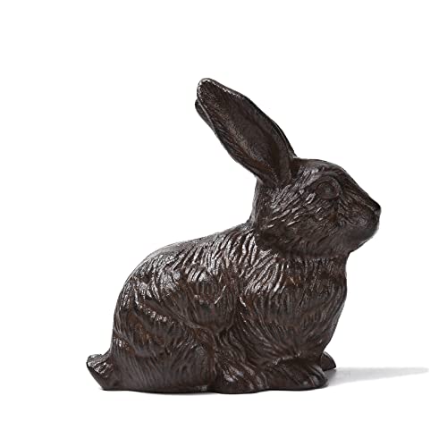 Brasstar Cast Iron Sitting Rabbit Statue Outdoor Garden Patio Yard Indoor Home Animal Figurine Decorative 8.4''(H) Tqgjpt305 #TOP19
