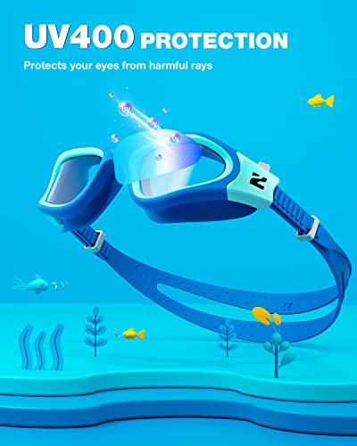 Zionor Kids Swim Goggles, G1Mini Se Anti-Fog Crystal Clear Swimming Goggles For Kids Age 6-14, Leak Proof Kids Swimming Goggles For Children Boy Girl With Uv Protection (Clear Green) #TOP1