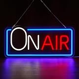 On Air LED-Neonschild, USB-betrieben, dimmbar, Deko-Licht für Musikaufnahmestudio, Podcast-Hintergrund, Bar, Pub, Club, Garage, Heimparty und Wanddekoration, perfektes LED-Geschenk (40,9 x 18,8 cm)