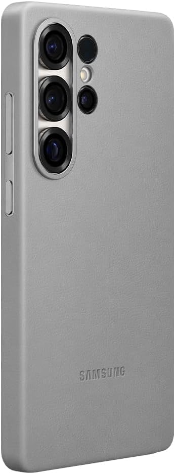 Image of Premium Kindsuit Leather Case for Samsung Galaxy S25 Ultra, Stylish & Durable Protective Phone Cover with Soft Inner Lining, Sleek Design Gray